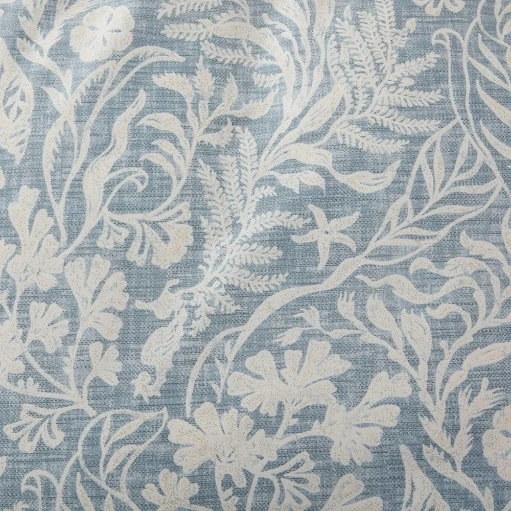 NEW West Elm Blue Cotton Floral Botanical Queen / King Bedding Duvet & Sham Set
